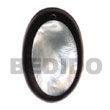 Handmade hammershell oval w/ thick black resin frame and Shell Pendant