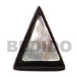 Handmade hammershell triangle w/ thick black resin frame and Shell Pendant