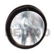 Handmade hammershell round w/ thick black resin frame and Shell Pendant