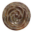 40mm round brownlip w/ rose carving pendants