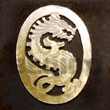 wood bangles oval MOP dragon carving 40mm pendants Shell Pendant