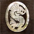 Handmade oval dragon carving 45mm pendants Shell Pendant