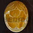 Handmade oval MOP w/ skin flower design 40mm pendants Shell Pendant