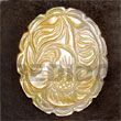 Handmade oval MOP w/ intricate carving 40mm pendants Shell Pendant