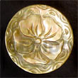 Handmade round MOP intricate 5 petal flower carving 35mm Shell Pendant