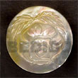 Handmade round MOP w/ rose carving 30mm pendants Shell Pendant