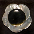 Handmade scallop flower hammershell w/ black tab 40mm pendants Shell Pendant