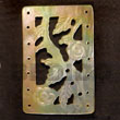 Handmade rectangular floral carving MOP 40mm pendants Shell Pendant