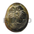 oval black lip w/ flower carving  52mmx43mm