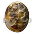 oval black lip tiger w/ lady carving 52mmx43mm