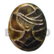 Handmade oval black lip tiger w/ lady carving 52mmx43mm Shell Pendant