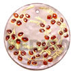 round 40mm hammershell w/ handpainted design/embossed pendants