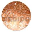 round 40mm hammershell w/ handpainted design - floral orange/emb
