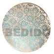 Handmade round 40mm hammershell w/ handpainted design - floral Hand Painted Pendant