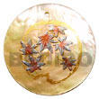 Handmade round 40mm MOP w/ handpainted design - fern Hand Painted Pendant
