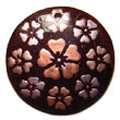 Handmade round 40mm blacktab w/ handpainted design - floral/embossed Hand Painted Pendant