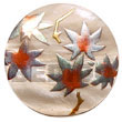 round 40mm hammershell w/ handpainted design - ferns/embossed