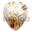 Handmade inverted teardrop 45mm hammershell w/ handpainted design - Hand Painted Pendant