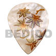 Handmade inverted teardrop 45mm hammershell w/ handpainted design - Hand Painted Pendant