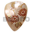Handmade inverted teardrop 45mm hammershell w/ handpainted design - Hand Painted Pendant