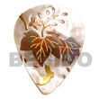 Handmade nverted teardrop 45mm hammershell w/ handpainted design - Hand Painted Pendant