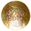 round 40mm mop w/ handpainted design - floral/embossed pendants