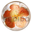 Handmade round 40mm hammershell w/ handpainted design - floral/embossed Hand Painted Pendant