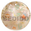 Handmade round 40mm hammershell w/ handpainted design - floral/embossed Hand Painted Pendant