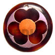 Handmade round 40mm black tab w/ handpainted design - Hand Painted Pendant