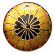 Handmade round 40mm black tab w/ handpainted design - Hand Painted Pendant