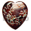 Handmade heart 50mm black tab w/ handpainted design - Hand Painted Pendant