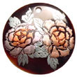 Handmade round 40mm black tab w/ handpainted design - Hand Painted Pendant