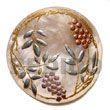 round 40mm hammershell w/ handpainted design - floral/embossed
