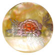 round 40mm mop w/ handpainted design - floral/embossed pendants