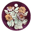 Handmade round 40mm hammershell velvet w/ handpainted design - Hand Painted Pendant