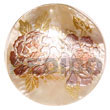 Handmade round 40mm hammershell w/ handpainted design - floral/embossed Hand Painted Pendant