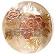 Handmade round 40mm hammershell w/ handpainted design - floral/embossed Hand Painted Pendant
