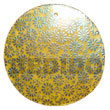 Handmade round 40mm yellow hammershell w/ handpainted design - Hand Painted Pendant