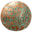 round 40mm mint green hammershell w/ handpainted design - floral