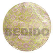 Handmade round 40mm light green hammershell w/ handpainted design Hand Painted Pendant
