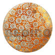 Handmade round 40mm orange hammershell w/ handpainted design - Hand Painted Pendant