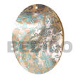 wood bangles oval 50mm  hammershell w/ handpainted design - Hand Painted Pendant