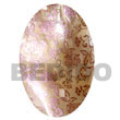 Handmade oval 50mm  hammershell w/ handpainted design - Hand Painted Pendant