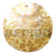 Handmade round 40mm hammershell w/ handpainted design - floral/embossed Hand Painted Pendant