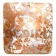 square 50mm hammershell w/ handpainted design - floral/embossed