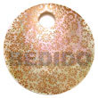 Handmade round 50mm pink hammershell w/ handpainted design - Hand Painted Pendant