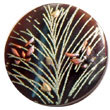 Handmade round 40mm blacktab w/ handpainted design - floral/embossed Hand Painted Pendant