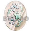 oval 30mm hammershell w/ handpainted design - floral/embossed