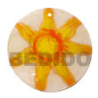 round natural 50mm capiz shell w/ handpainted design