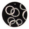 Handmade round black 50mm capiz shell w/ handpainted design Hand Painted Pendant